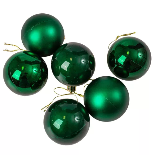 6-piece 6cm Christmas Ball Set - Dark Green