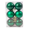 6-piece 6cm Christmas Ball Set - Dark Green