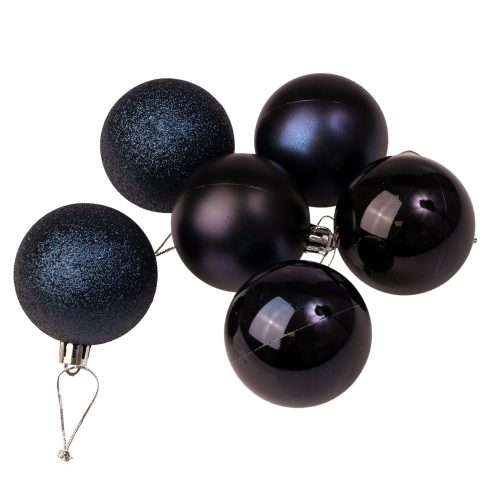 6-piece 6cm Christmas ball set - Dark blue