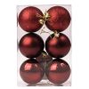 6-piece 6cm Christmas ball set - Burgundy