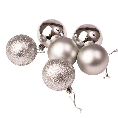 6-piece 6cm Christmas ball set - Silver