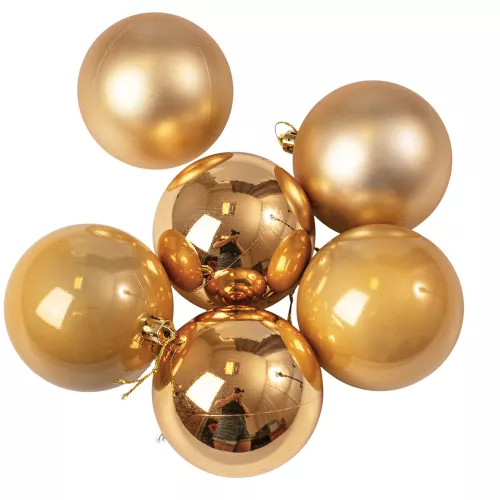 6-piece 8cm Christmas Ball Set - Gold