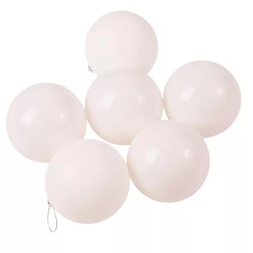 6-piece 8cm Christmas Ball Set - White