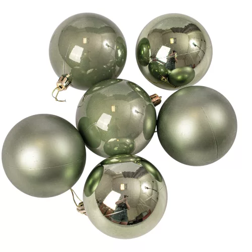 6-piece 8cm Christmas Ball Set - Light Green