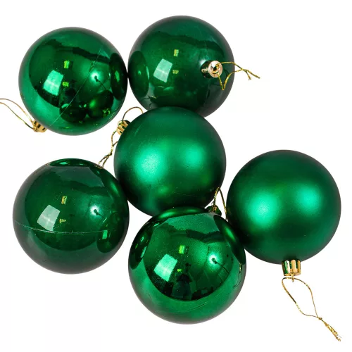 6-piece 8cm Christmas Ball Set - Dark Green