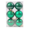6-piece 8cm Christmas Ball Set - Dark Green