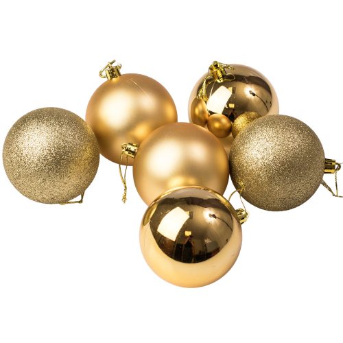 6db-os 8cm-es karácsonyi gömb szett - Arany