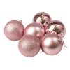 6-piece 8cm Christmas ball set - Pink