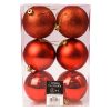 6-piece 8cm Christmas ball set - Red