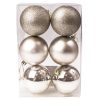 6-piece 8cm Christmas ball set - Champagne