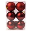 6-piece 8cm Christmas ball set - Burgundy