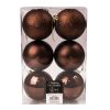 6-piece 8cm Christmas ball set - Dark brown