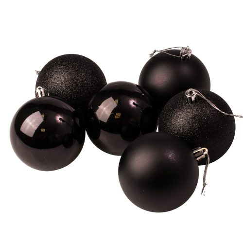 6-piece 8cm Christmas ball set - Black