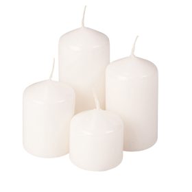   Lépcsős adventi henger gyertya készlet, Ø40 x 40/55/70/85mm - Lakk fehér