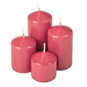   Lépcsős adventi henger gyertya készlet, Ø40 x 40/55/70/85mm - Lakk bordó