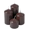 Lépcsős adventi henger gyertya készlet, Ø40 x 40/55/70/85mm - Lakk sötétbarna