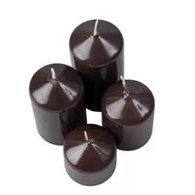   Lépcsős adventi henger gyertya készlet, Ø40 x 40/55/70/85mm - Lakk sötétbarna