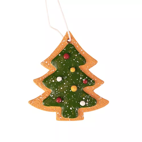 Gingerbread Tree Ornament, Polyresin, 7 x 6cm, for Creative Use or Christmas Tree