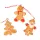 Gingerbread Ornament Set, Polyresin, 6 x 5cm, for Creative Use or Christmas Tree
