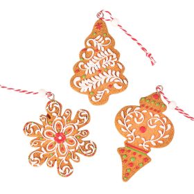   Mézeskalács dísz szett, polirezin, kreatív felhasználásra vagy karácsonyfára