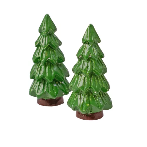 Fenyőfa dísz szett, polirezin, 2 db-os, 5 x 2cm, kreatív felhasználásra
