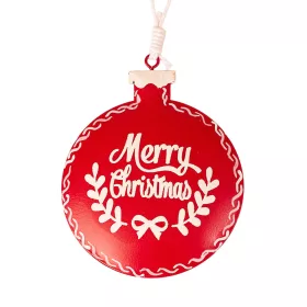   Christmas Ornament, Metal, 8 x 10cm, for Creative Use or Christmas Tree - Red