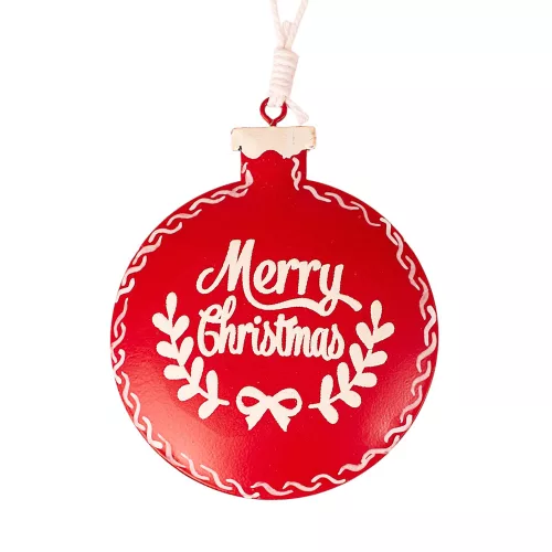 Christmas Ornament, Metal, 8 x 10cm, for Creative Use or Christmas Tree - Red