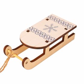 Szánkó dekoráció, fa, 5.5 x 3.5 x 12.5cm - Fehér