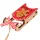 Gingerbread Sled Decoration, Wood, 10.5 x 4.5 x 2.6cm - Red