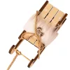 Furry Sled Decoration, Wood, 12.5 x 5 x 4cm - White