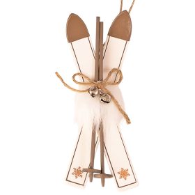 Síléc dísz, fa, 14.5 x 5.5 x 2.5cm - Fehér