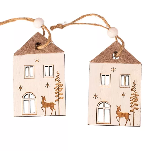 House Ornament Set, 4.8 x 8cm, for Creative Use or Christmas Tree