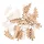 Christmas Decoration Set, Wooden Pine Trees, 4.5 x 2cm, 24 pcs - Natural/White Mix