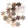 Christmas Decoration Set, Wooden Snowflakes, 2.5cm, 24 pcs - Brown/White Mix