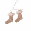 Christmas Decoration Set, 6-10cm, Hanging, Felted Wood - Grey