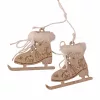 Christmas Decoration Set, 6-10cm, Hanging, Felted Wood - Grey