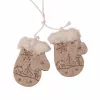 Christmas Decoration Set, 6-10cm, Hanging, Felted Wood - Grey