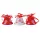 Karácsonyi fém csengettyű szett 3db, 15 x 5 x 4.3cm - Piros/fehér