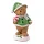 Karácsonyi polirezin zöld ruhás maci figura 5.6 x 5 x 12.6cm