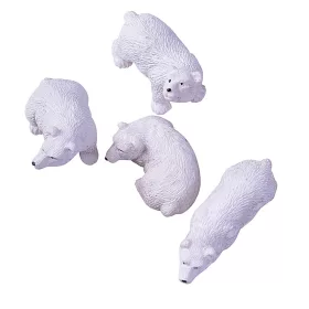   Jegesmedve dekor figura, 4 db-os csomag, 9 x 2 x 10cm - Fehér
