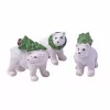 Jegesmedve dekor figura, 3 db-os csomag, 9 x 2 x 10cm - Fehér/zöld