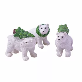  Jegesmedve dekor figura, 3 db-os csomag, 9 x 2 x 10cm - Fehér/zöld