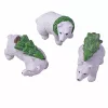 Jegesmedve dekor figura, 3 db-os csomag, 9 x 2 x 10cm - Fehér/zöld