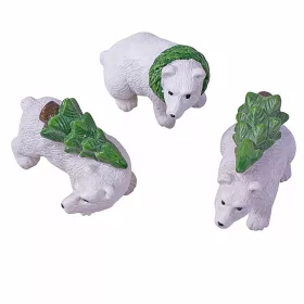   Jegesmedve dekor figura, 3 db-os csomag, 9 x 2 x 10cm - Fehér/zöld