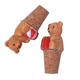   Macis palackdugó labdával és ajándékkal, polirezin, 2 db-os csomag, 8.5 x 3 x 10cm, kreatív felhasználásra