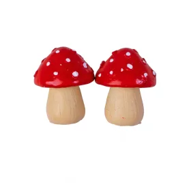  Őszi gomba dekor, polirezin, 2 db-os csomag, 2cm, kreatív felhasználásra