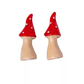   Őszi gombapár dekor, polirezin, 2 db-os csomag, 4cm, kreatív felhasználásra