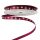 Satin ribbon with snowflake pattern 6mm x 20m - Wine red