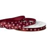 Satin ribbon with snowflake pattern 6mm x 20m - Wine red