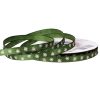 Satin ribbon with snowflake pattern 6mm x 20m - Dark Green